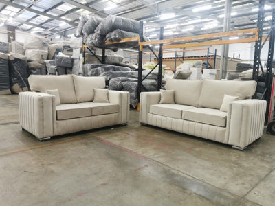 B&Q 3+2 Layla - Cream Fullback Sofas