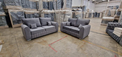 B&Q 3+2 Lilly - Grey Fullback Sofas