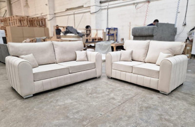 B&Q 3+2 Lilly - Cream Fullback Sofas