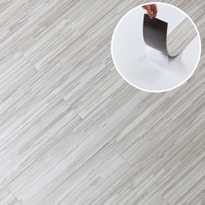 Novecrafto Self Adhesive Floor Planks36 Pcs Pack Covers 5M² Peel And Stick Floor TilesWaterproof Vinyl Flooring Slatewood Flow Effect from B&Q