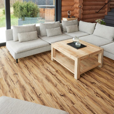 B&Q -  Self Adhesive Floor Planks36 Pcs Pack Covers 5M² Peel And Stick Floor TilesSandalwood Glow Design Vinyl Flooring