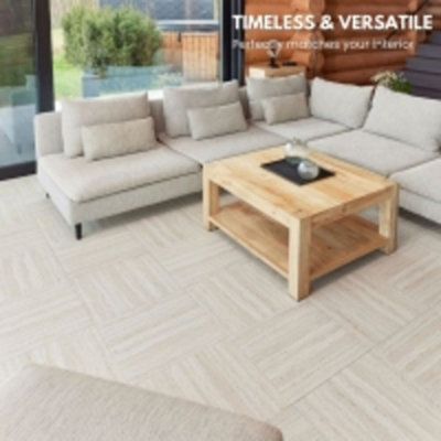 B&Q -  Vinyl Floor Tiles Self Adhesive20 Pcs Pack Covers 4.18M² Peel And Stick Floor TilesTravertine Dune Vinyl Flooring