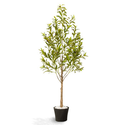 B&Q -  150Cm Artificial Olive Tree With Decorative Pot & Mediterranean StonesRealistic Indoor Faux Plant With Lifelike Leaves & Fruits