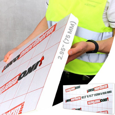 Novecrafto 75mm Pir Insulation Board With Aluminium Foil Layer 1200X450mmRigid Thermal Panel For WallFloorRoof And Shed Insulation from B&Q