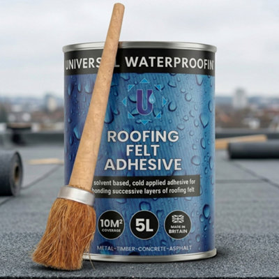 Novecrafto Roof Felt Adhesive 5L 10M² CoverageWater-Resistant Bitumen Roofing Felt Adhesive For Shed Garage Flat Roof Repair from B&Q