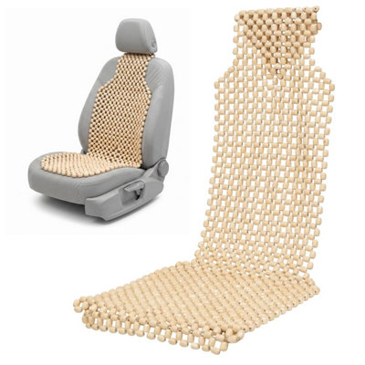 Novecrafto Wooden Beaded Car Seat CoverNatural Wood Bead Massager For VanTruck & TaxiBreathable Cooling Cushion from B&Q