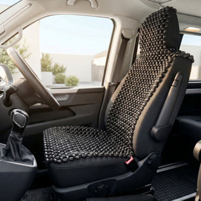 Novecrafto Wooden Beaded Car Seat Cover With HeadrestWood Bead MassagerBreathable Cooling Cushion143 X 50 CmBlack from B&Q