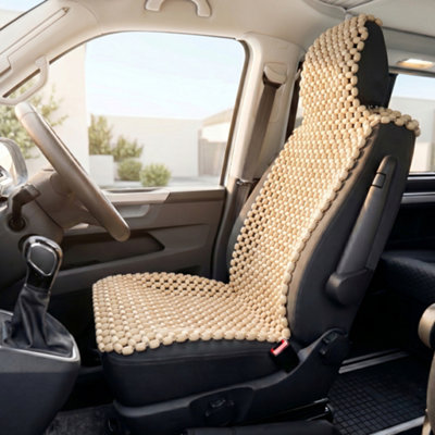 Novecrafto Wooden Beaded Car Seat Cover With HeadrestWood Bead MassagerBreathable Cooling Cushion143 X 50 CmNatural Wood from B&Q