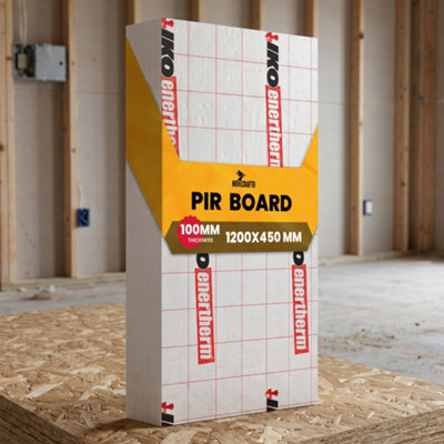 Novecrafto 100mm Pir Insulation Board With Aluminium Foil Layer 1200X450mm- Rigid Thermal Panel For WallFloorRoof And Shed Insulation from B&Q