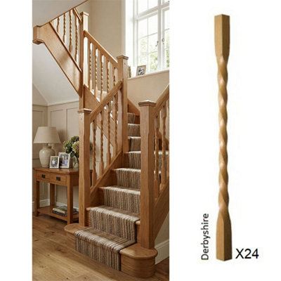 Oak Spindle Derbyshire 41mm X 41mm X 900mm24 Pack Uk Manufactured Traditional Products Ltd from B&Q