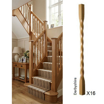 Oak Spindle Derbyshire 41mm X 41mm X 900mm16 Pack Uk Manufactured Traditional Products Ltd from B&Q