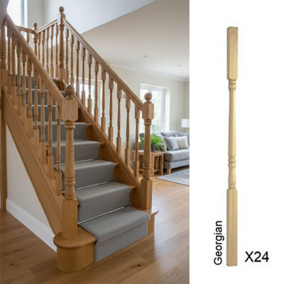 Oak Spindle Georgian 32mm X 32mm X 900mm24 Pack Uk Manufactured Traditional Products Ltd from B&Q