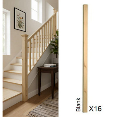 Pine Spindle Blank 32mm X 32mm X 900mm16 Pack Uk Manufactured Traditional Products Ltd from B&Q