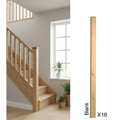 Pine Spindle Blank 41mm X 41mm X 900mm16 Pack Uk Manufactured Traditional Products Ltd from B&Q