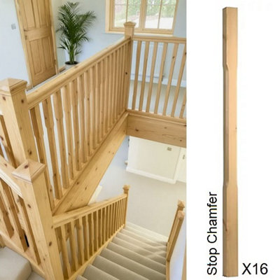 Pine Spindle Stop Chamfer 41mm X 41mm X 900mm16 Pack Uk Manufactured Traditional Products Ltd from B&Q