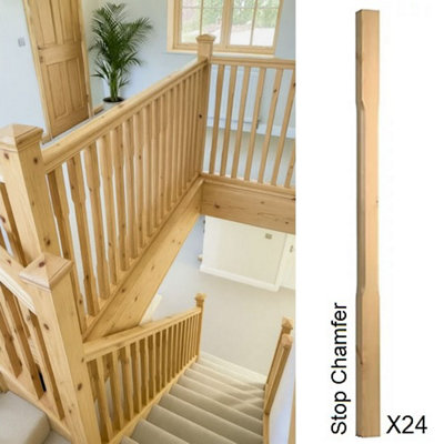 Pine Spindle Stop Chamfer 41mm X 41mm X 900mm24 Pack Uk Manufactured Traditional Products Ltd from B&Q
