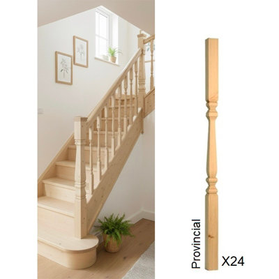 Pine Spindle Provincial 41mm X 41mm X 900mm24 Pack Uk Manufactured Traditional Products Ltd from B&Q