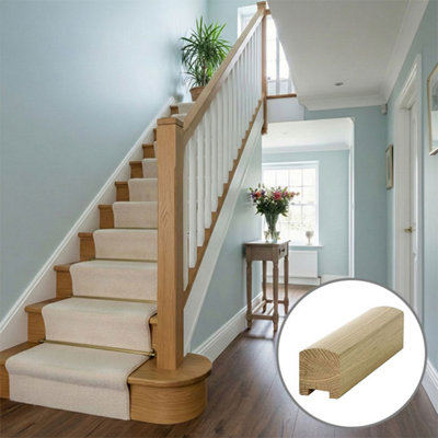 B&Q - Oak Handrail Contemporary 1.2M32mm Groove For Stair Spindles Uk Manufactured 