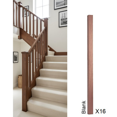 Sapele Dark Hardwood Spindle Blank 41mm X 41mm X 900mm16 Pack Uk Manufactured Traditional Products Ltd from B&Q