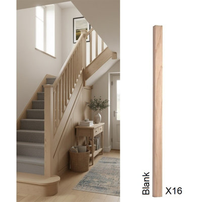 Ash Spindle Blank 41mm X 41mm X 900mm16 Pack Uk Manufactured Traditional Products Ltd from B&Q