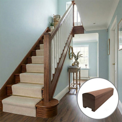 Sapele Dark Hardwood Contemporary Handrail 1.2M32mm Groove For Spindles Uk Manufactured Traditional Products Ltd from B&Q