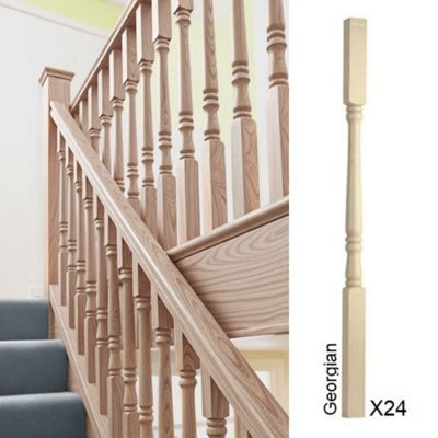Ash Spindle Georgian 41mm X 41mm X 900mm24 Pack Uk Manufactured Traditional Products Ltd from B&Q