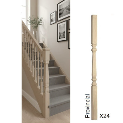 Ash Spindle Provincial 41mm X 41mm X 900mm24 Pack Uk Manufactured Traditional Products Ltd from B&Q