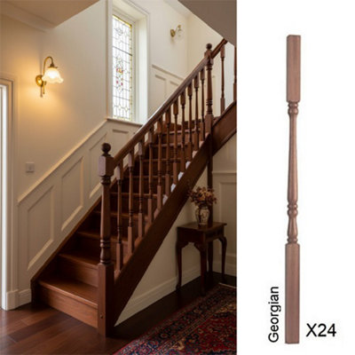 Sapele Spindle Georgian 32mm X 32mm X 900mm24 Pack Uk Manufactured Traditional Products Ltd from B&Q