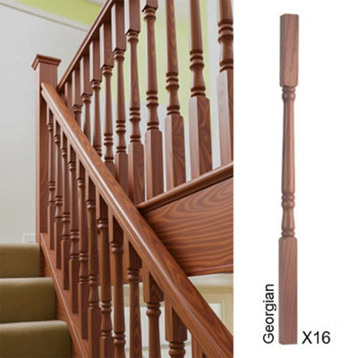Sapele Spindle Georgian 41mm X 41mm X 900mm16 Pack Uk Manufactured Traditional Products Ltd from B&Q