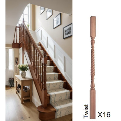 Sapele Spindle Barley Twist 41mm X 41mm X 900mm16 Pack Uk Manufactured Traditional Products Ltd from B&Q