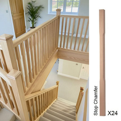 Hemlock Spindle Stop Chamfer 41mm X 41mm X 900mm24 Pack Uk Manufactured Traditional Products Ltd from B&Q