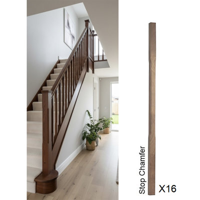Sapele Spindle Stop Chamfer 32mm X 32mm X 900mm16 Pack Uk Manufactured Traditional Products Ltd from B&Q