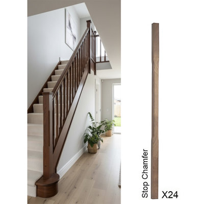 Sapele Spindle Stop Chamfer 32mm X 32mm X 900mm24 Pack Uk Manufactured Traditional Products Ltd from B&Q
