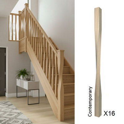 Hemlock Spindle Contemporary 41mm X 41mm X 900mm16 Pack Uk Manufactured Traditional Products Ltd from B&Q