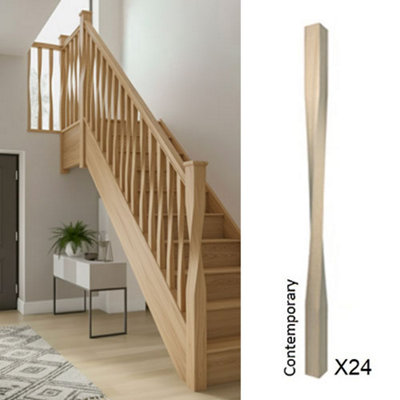 Hemlock Spindle Contemporary 41mm X 41mm X 900mm24 Pack Uk Manufactured Traditional Products Ltd from B&Q