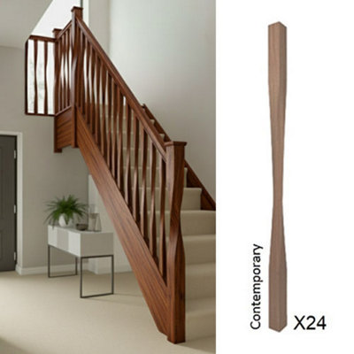 Sapele Dark Hardwood Spindle Contemporary 41mm X 41mm X 900mm24 Pack Uk Manufactured Traditional Products Ltd from B&Q