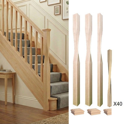 Ash Newel Post Contemporary 90mm And 41mm Spindle Kit Uk Manufactured Traditional Products Ltd from B&Q