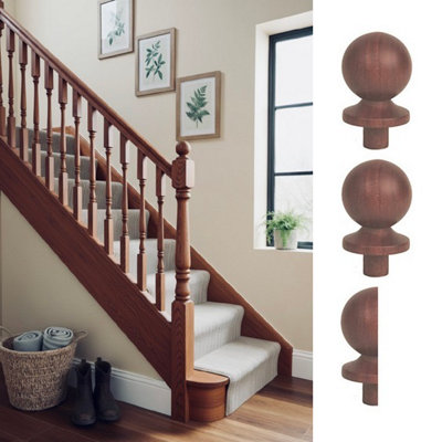 Solid Sapele Ball Cap Pack Suits 90mm Newel Post Uk Manufactured Traditional Products Ltd from B&Q