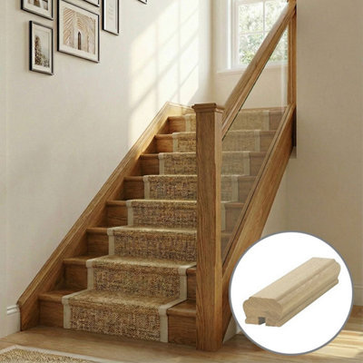 B&Q - Oak Handrail Newark 2.4M8mm Groove For Glass Panels Uk Manufactured 