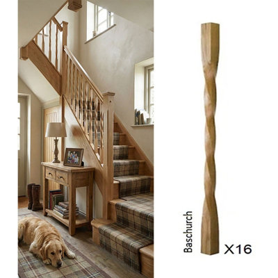 Oak Spindle Baschurch 55mm X 55mm X 900mm16 Pack Uk Manufactured Traditional Products Ltd from B&Q
