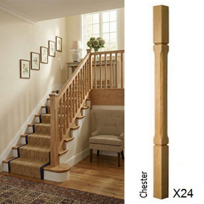 Oak Spindle Chester 55mm X 55mm X 900mm24 Pack Uk Manufactured Traditional Products Ltd from B&Q