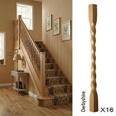 Oak Spindle Derbyshire 55mm X 55mm X 900mm16 Pack Uk Manufactured Traditional Products Ltd from B&Q