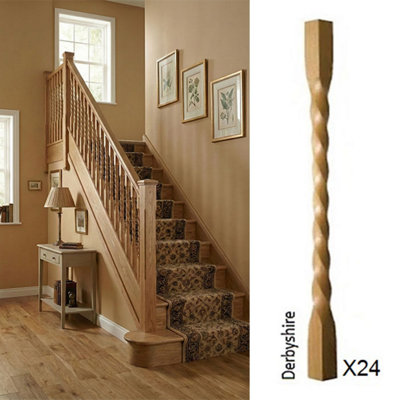 Oak Spindle Derbyshire 55mm X 55mm X 900mm24 Pack Uk Manufactured Traditional Products Ltd from B&Q