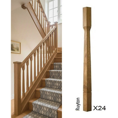Oak Spindle Ruyton 55mm X 55mm X 900mm24 Pack Uk Manufactured Traditional Products Ltd from B&Q