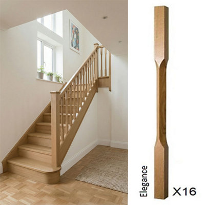 Oak Spindle Elegance 55mm X 55mm X 900mm16 Pack Uk Manufactured Traditional Products Ltd from B&Q