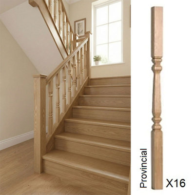Solid Oak Spindle Provincial 55mm X 55mm X 900mm16 Pack Uk Manufactured Traditional Products Ltd from B&Q