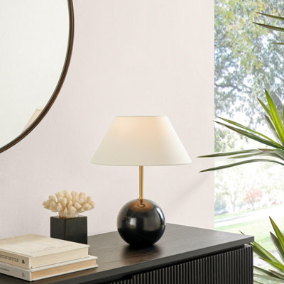 Furniturebox Uk Joceline Black Marble Round Table Lamp from B&Q