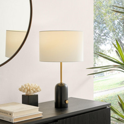Furniturebox Uk Joceline Black Marble Tall Dimmable Table Lamp from B&Q