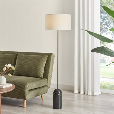 Furniturebox Uk Joceline Black Marble Standing Floor Lamp from B&Q