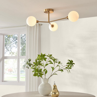 Furniturebox Uk Martha 3 Frosted Glass Globes Ceiling Light from B&Q